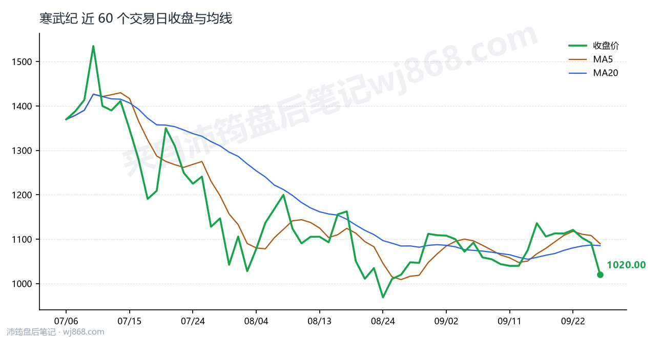寒武纪 走势